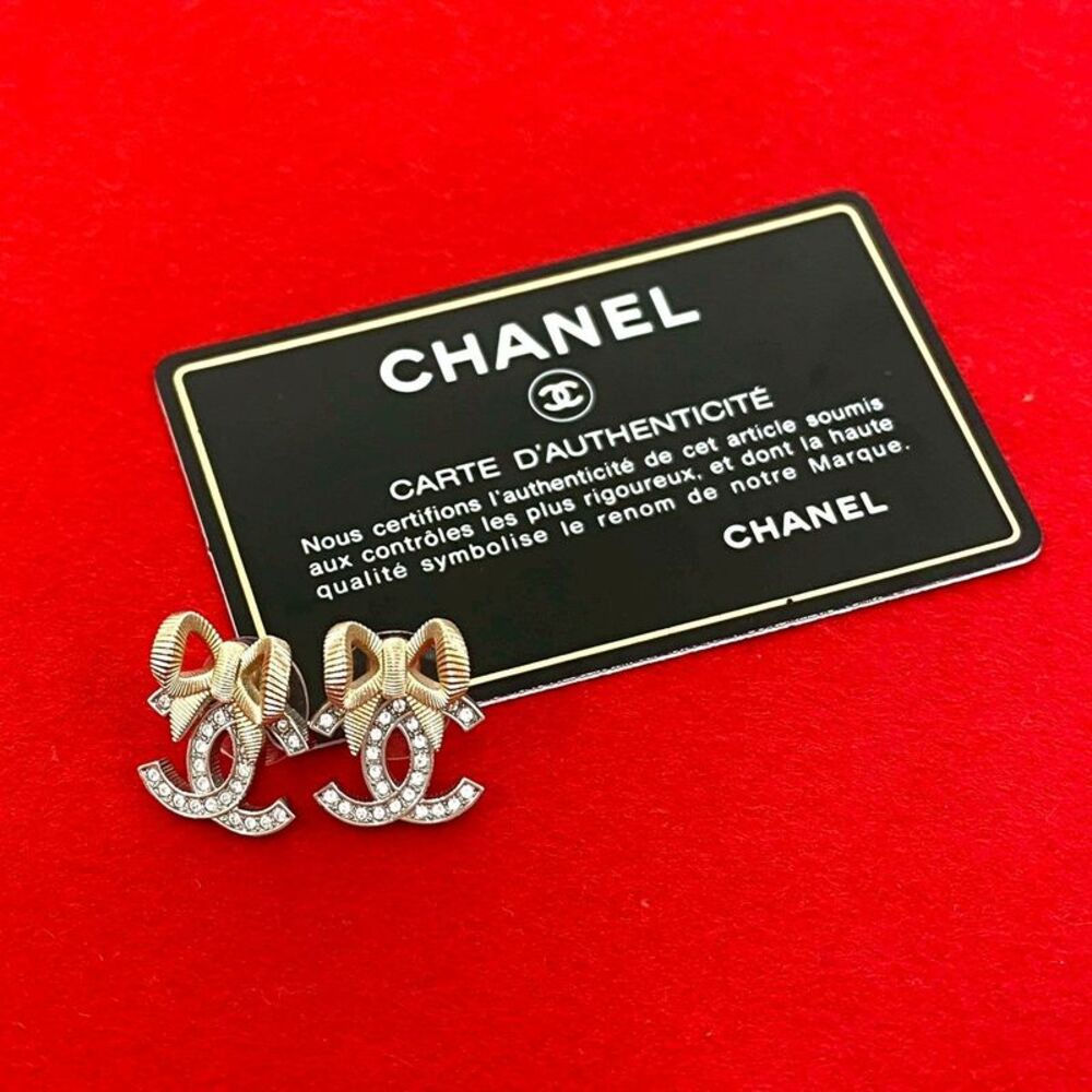Chanel Coco Mark Ribbon Earrings